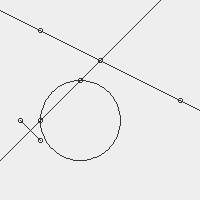 draw intersections between line and circle